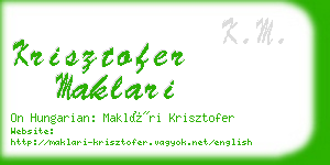 krisztofer maklari business card